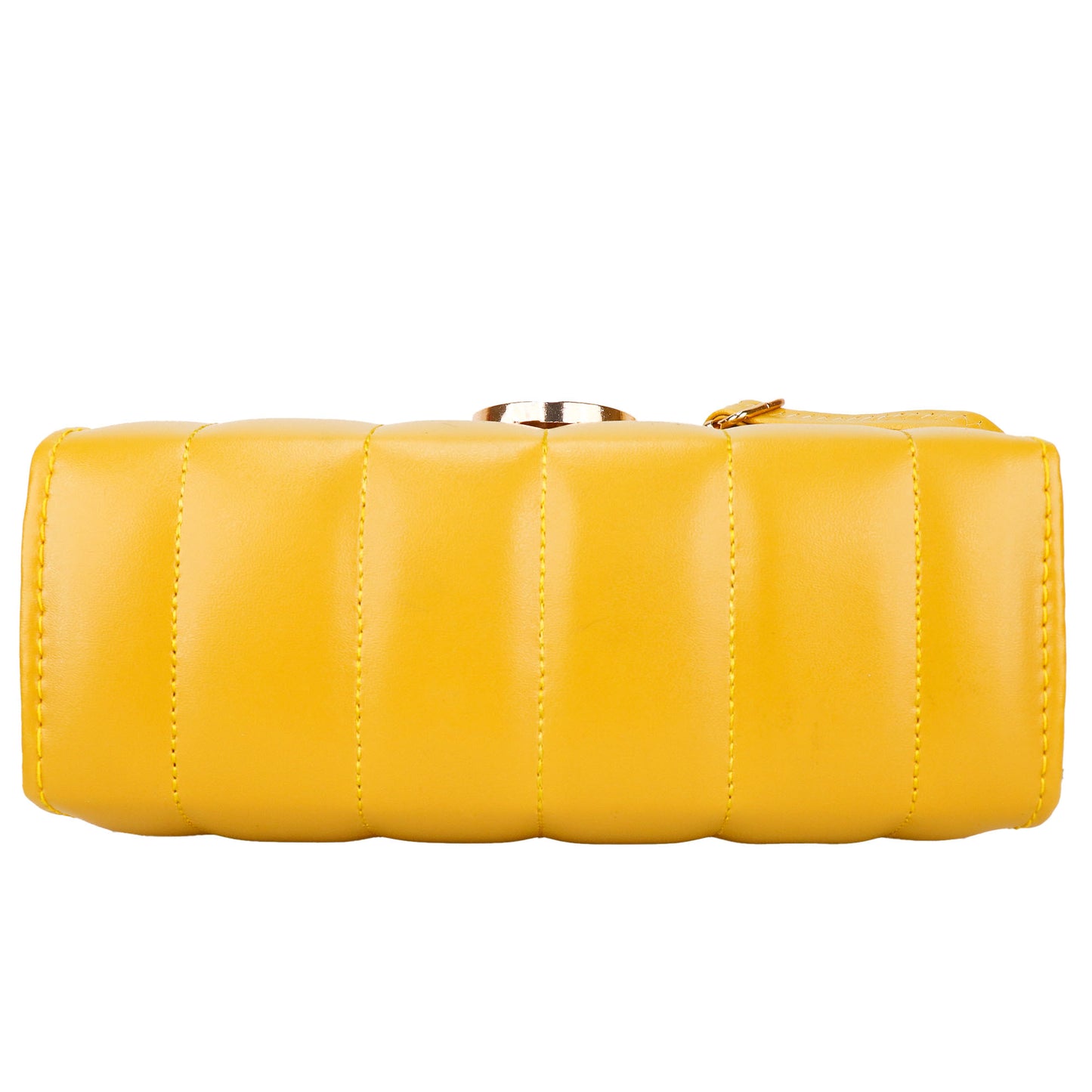 Ms. Puffy Vegan Leather quilted Sling Bag - Yellow