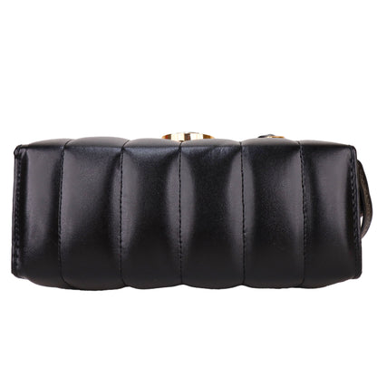 Ms. Puffy Vegan Leather quilted Sling Bag - Black