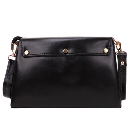 Devil Vegan Leather Satchel Box Sling Bag - Black