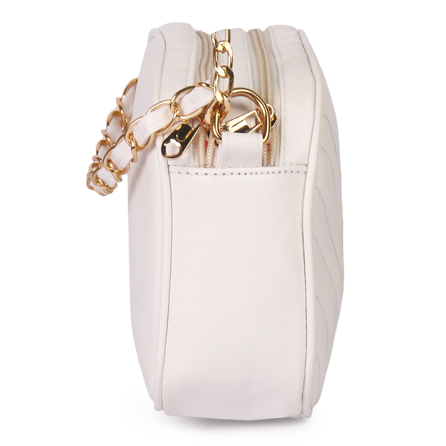 Princess Malibu Vegan Leather Quilted Sling Bag - White