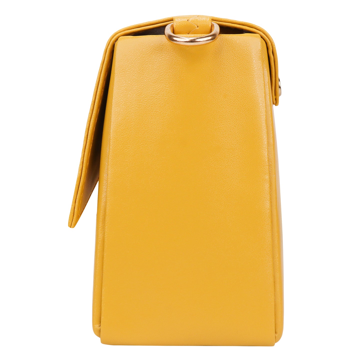 Devil Vegan Leather Satchel Box Sling Bag - Yellow