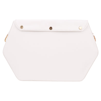 Miss Diamond Vegan Leather Box Sling Bag - White