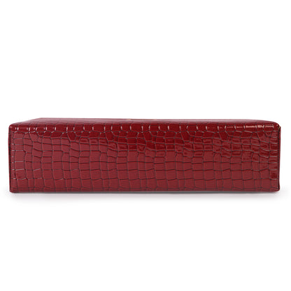 Princess Scarlet Vegan Leather Snake Skin Shoulder Bag - Maroon