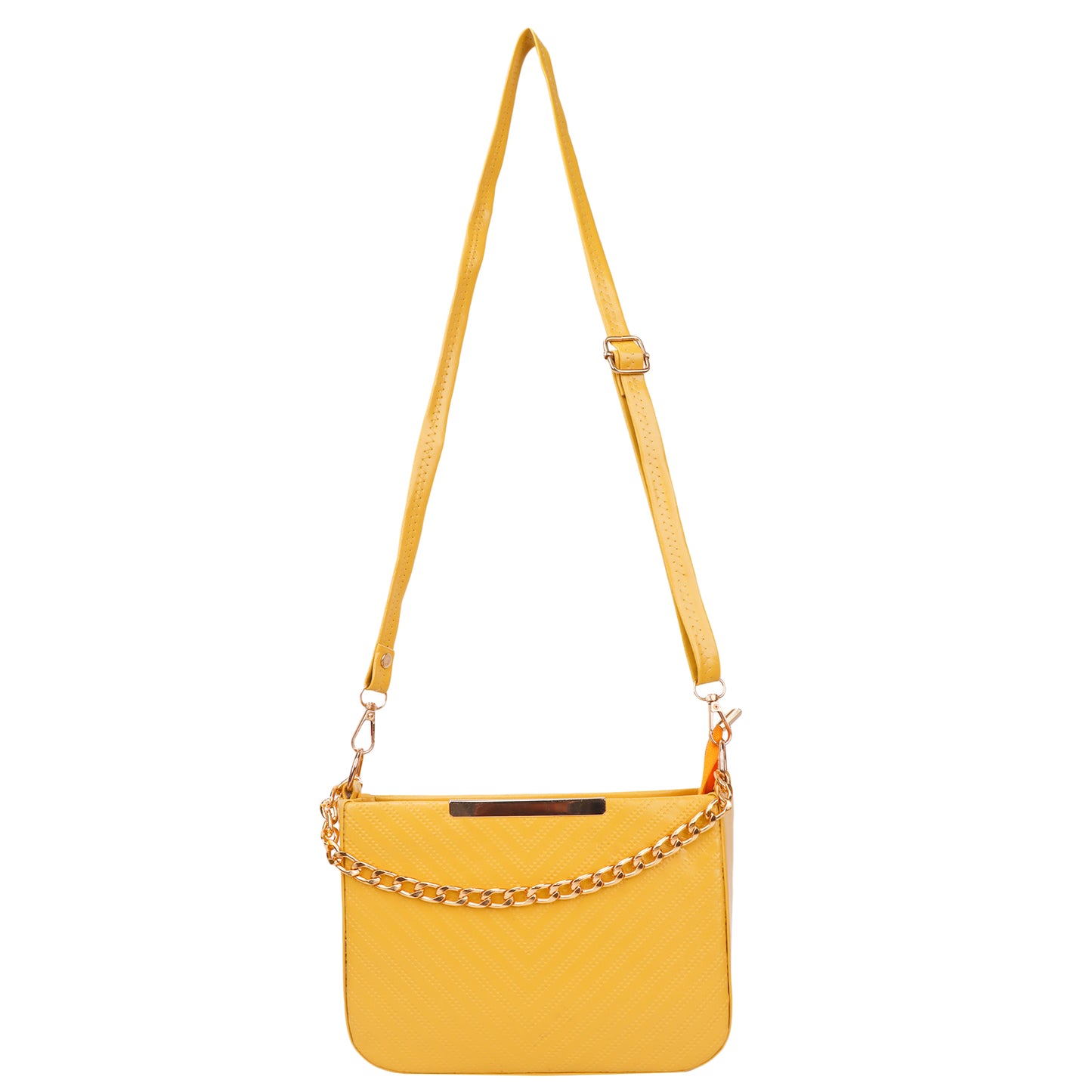 Miss Havana Vegan Leather Dotted Print Sling Bag - Yellow