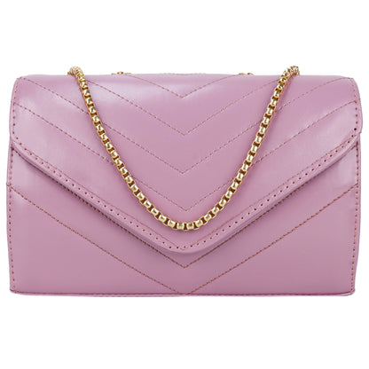 Miss Santorini Vegan Leather Quilted Sling Bag - Pink