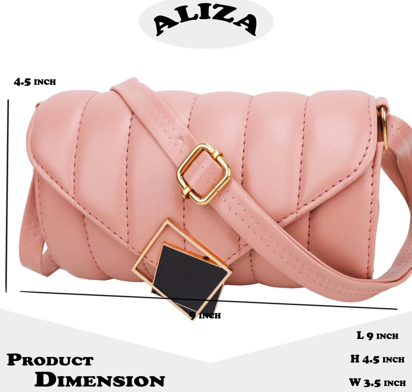 Princess Puffy Vegan Leather Quilted Sling Bag - Peach