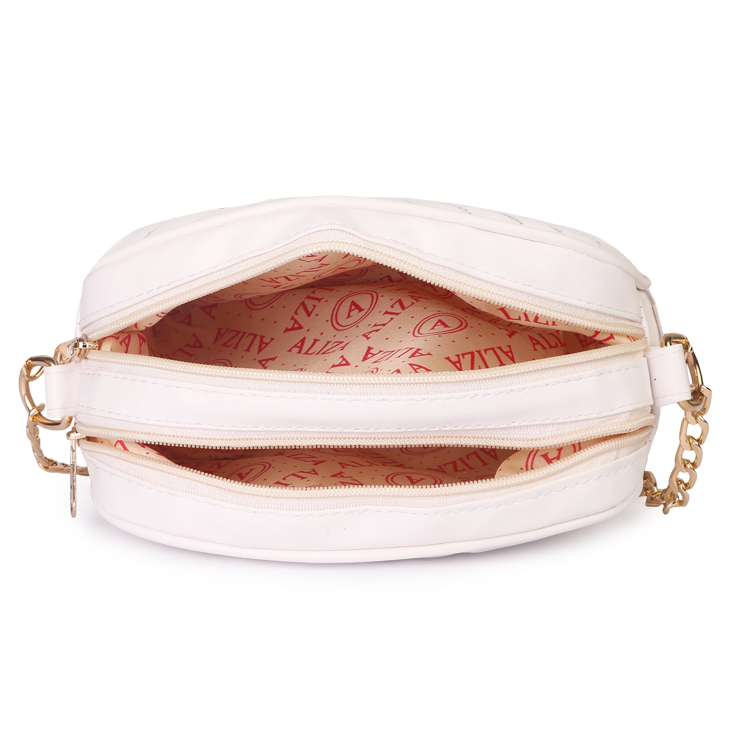 Princess Malibu Vegan Leather Quilted Sling Bag - White