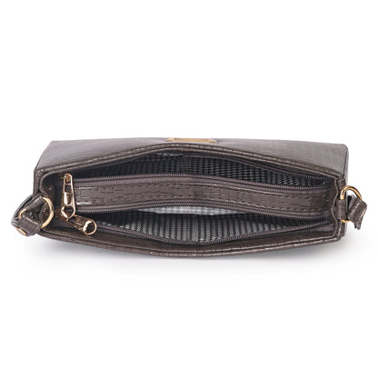 Princess Scarlet Vegan Leather Snake Skin Shoulder Bag - Grey