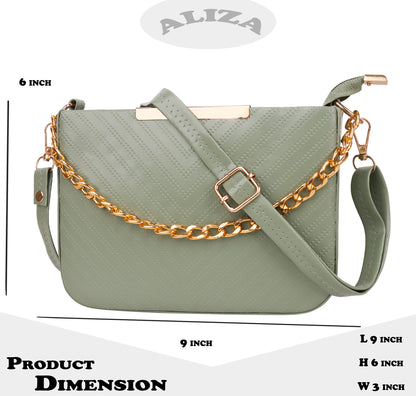 Miss Havana Vegan Leather Dotted Print Sling Bag - Green