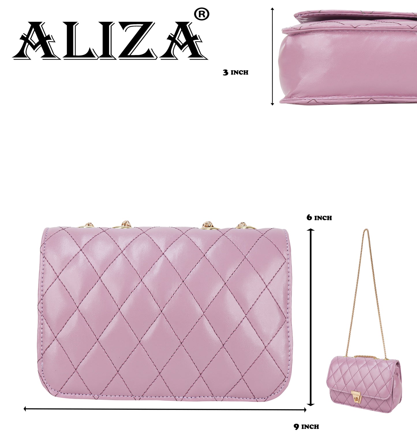 Miss Brasilia Vegan Leather Quilted Sling Bag - Pink