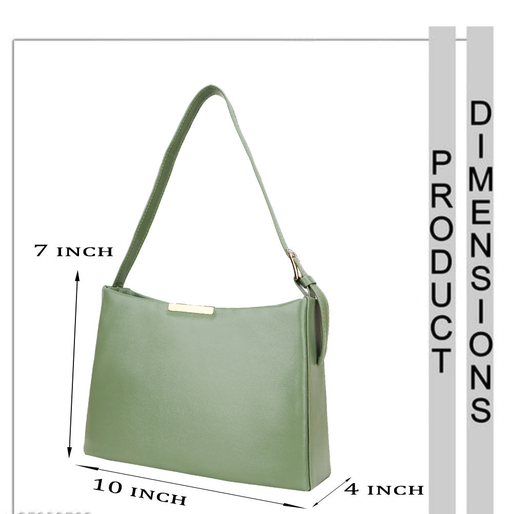 Cressida Vegan Leather Shoulder Handbag - Green