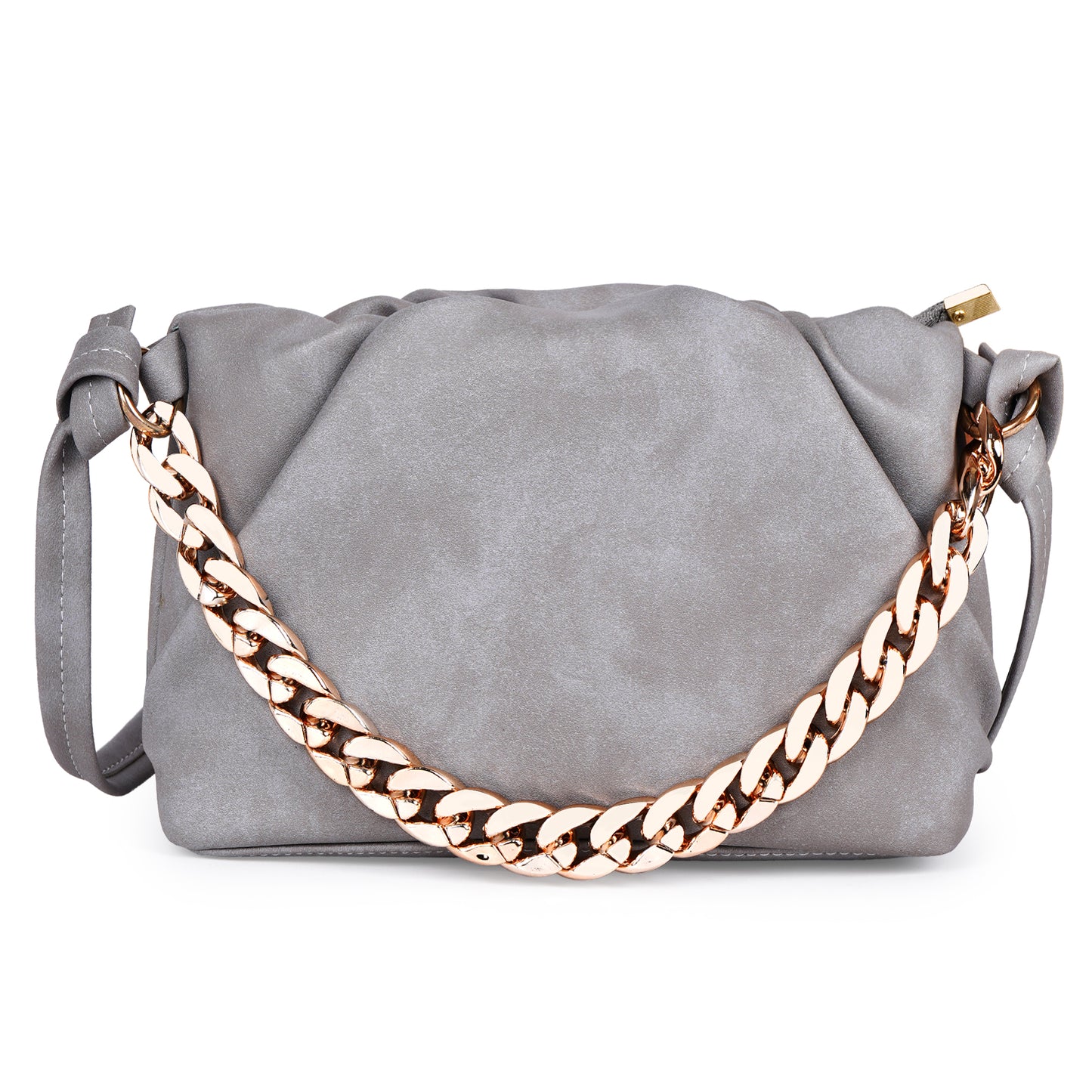 Ms. Gorgeous Vegan Leather Sling Bag - Grey