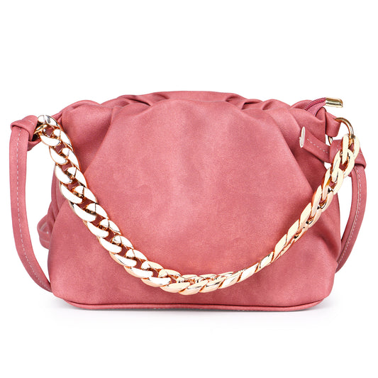 Ms. Gorgeous Vegan Leather Sling Bag - Pink