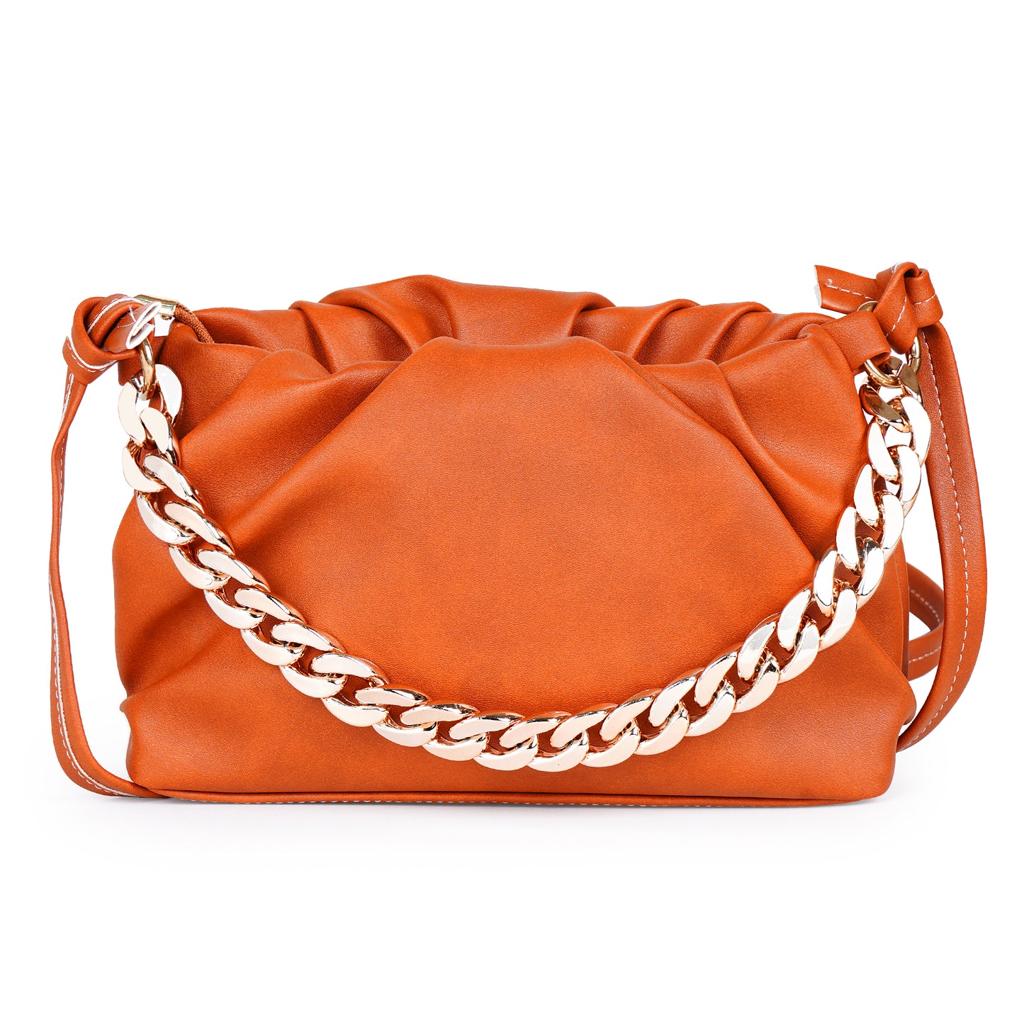 Ms. Gorgeous Vegan Leather Sling Bag - Tan