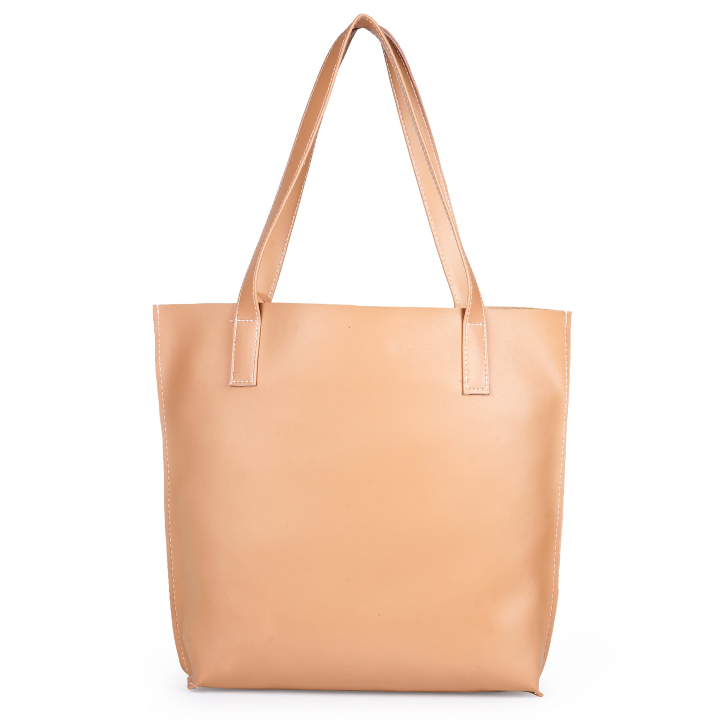 Aliza Vegan Leather Shopper Tote Bag Cream