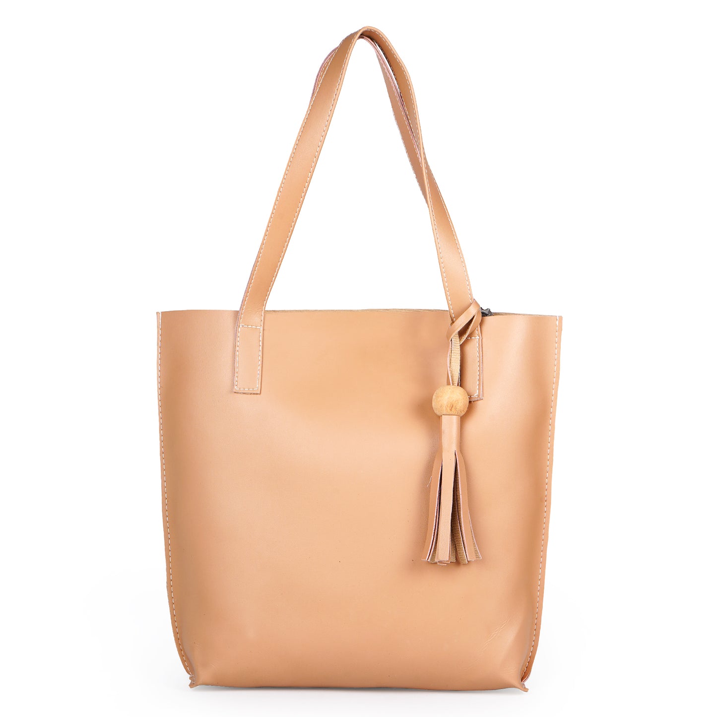 Aliza Vegan Leather Shopper Tote Bag Cream