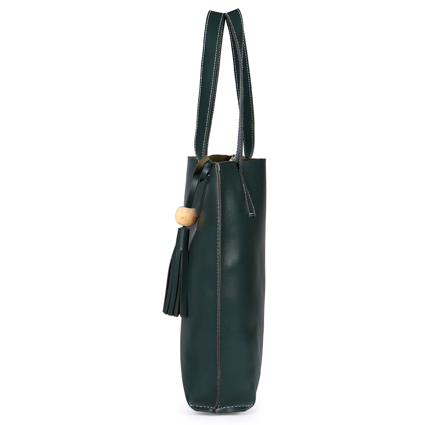 Aliza Vegan Leather Shopper Tote Bag Green