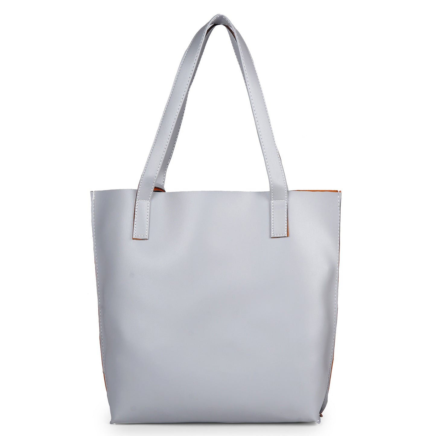 Aliza Vegan Leather Shopper Tote Bag Grey