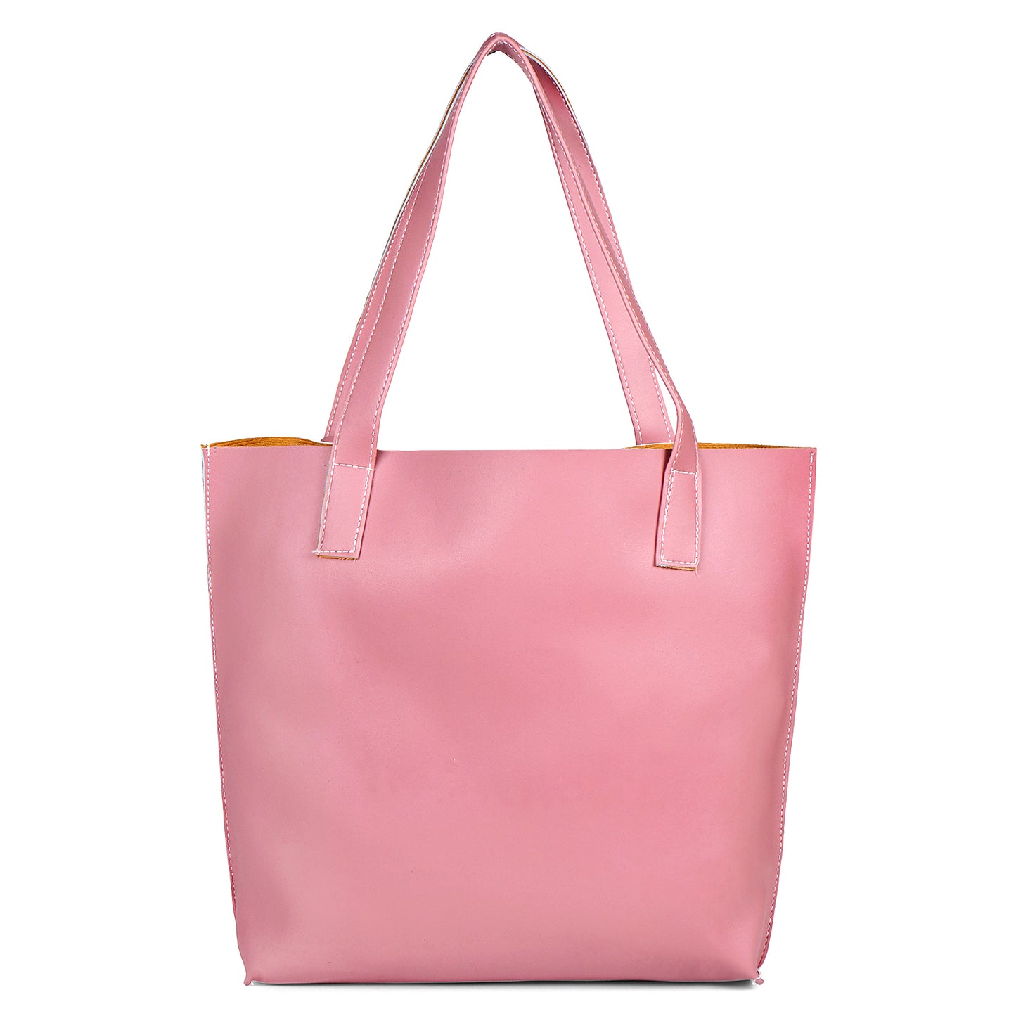 Aliza Vegan Leather Shopper Tote Bag Pink