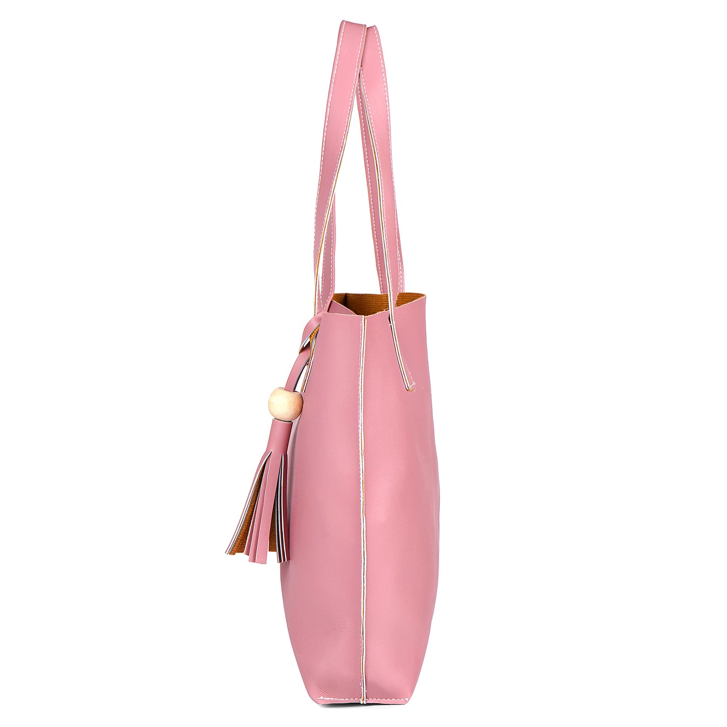 Aliza Vegan Leather Shopper Tote Bag Pink