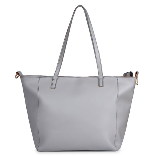 Aliza Luna Elegance Vegan Leather Tote Bag - Grey