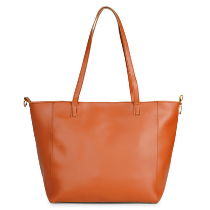 Aliza Luna Elegance Vegan Leather Tote Bag - Tan