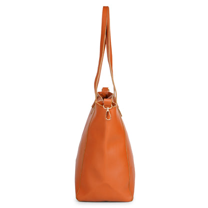 Aliza Luna Elegance Vegan Leather Tote Bag - Tan