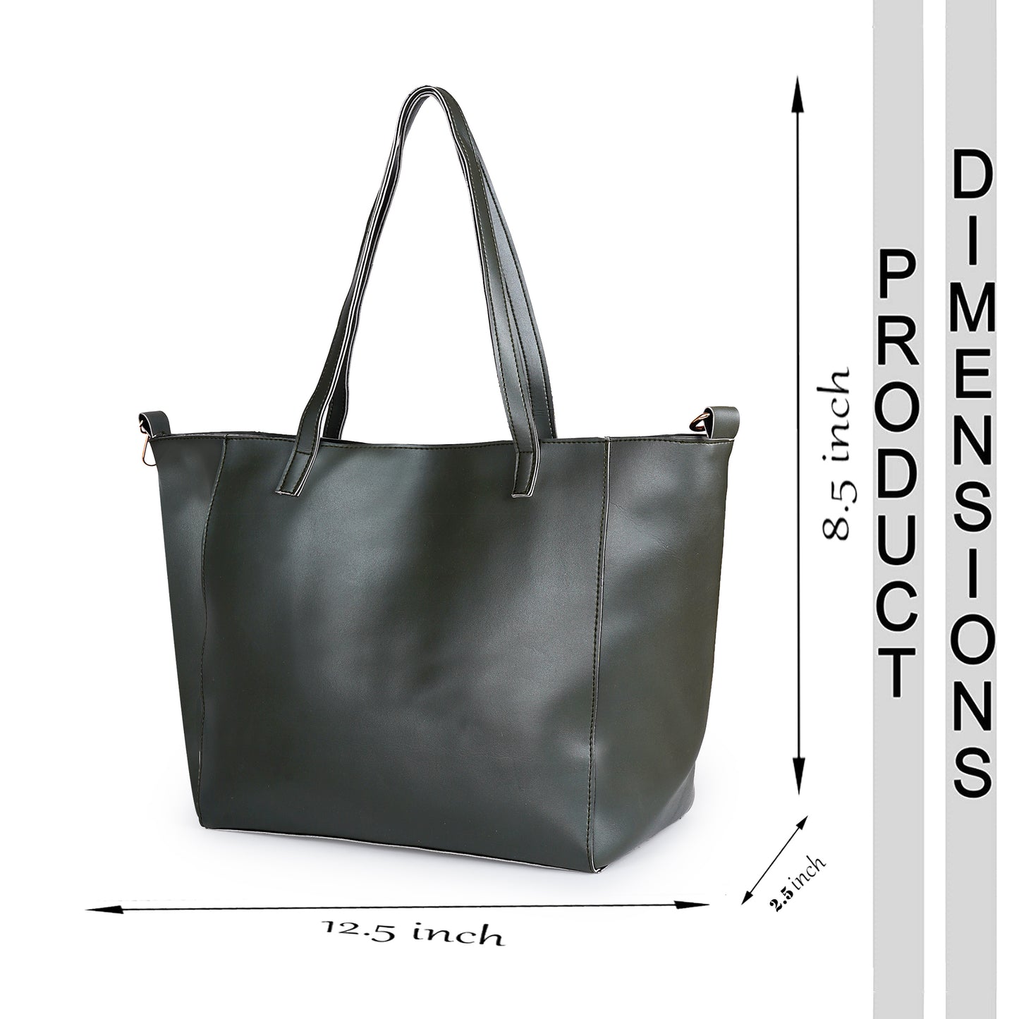 Aliza Luna Elegance Vegan Leather Tote Bag - Black