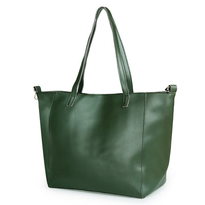 Aliza Luna Elegance Vegan Leather Tote Bag - Green