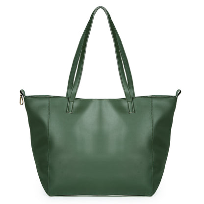 Aliza Luna Elegance Vegan Leather Tote Bag - Green