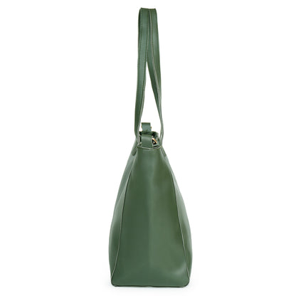 Aliza Luna Elegance Vegan Leather Tote Bag - Green