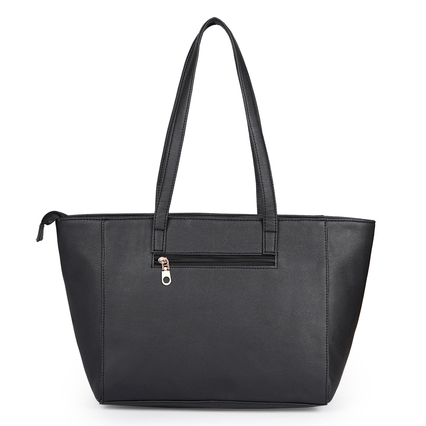 Aliza Elegance Office Tote Bag Black Vegan Leather Handbag