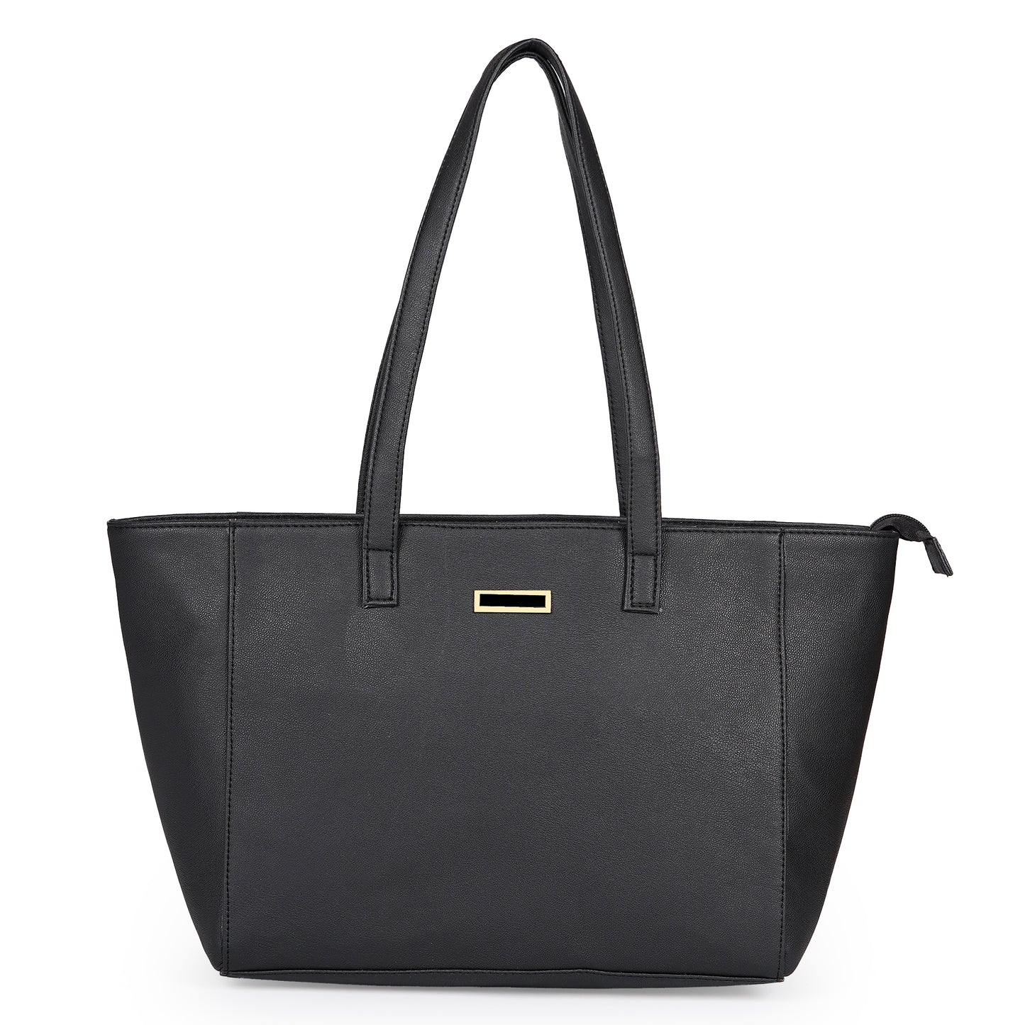 Aliza Elegance Office Tote Bag Black Vegan Leather Handbag