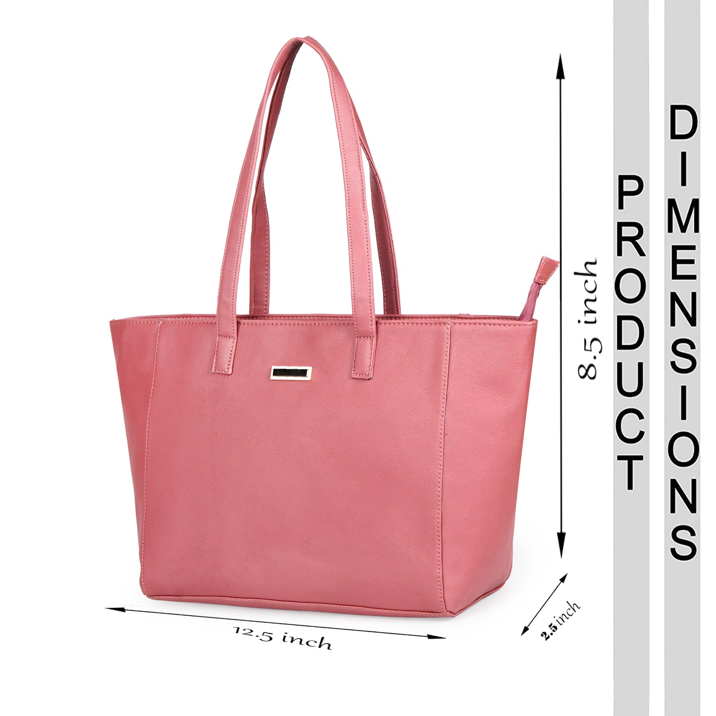 Aliza Elegance Office Tote Bag Pink Vegan Leather Handbag