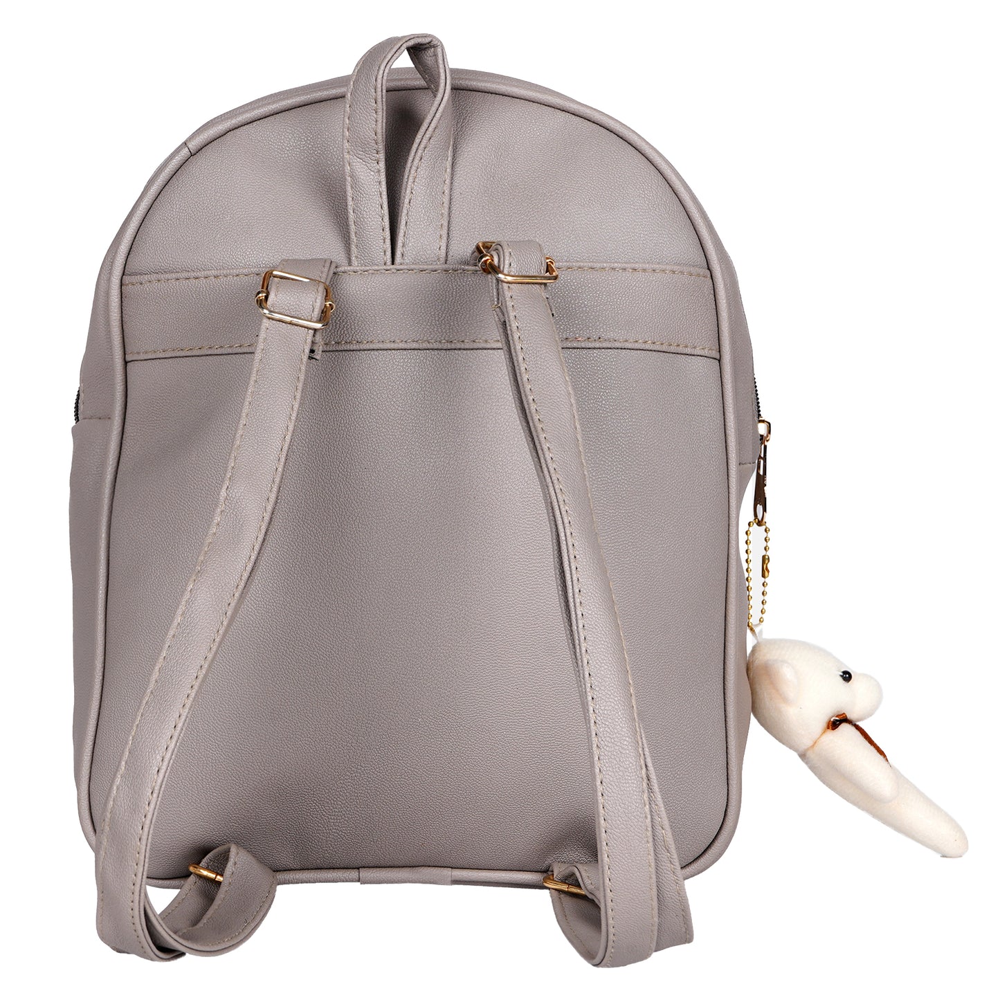 Paris Combo of 3 Pcs: Vegan Leather Backpack for Girls - Grey