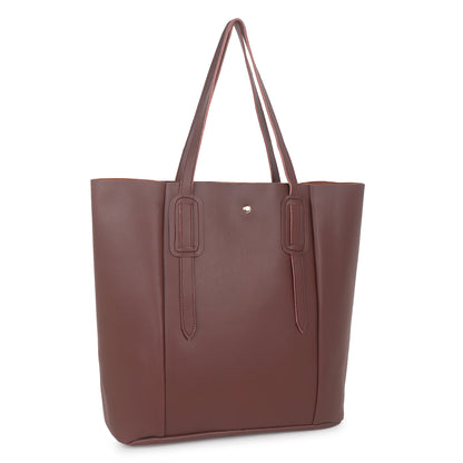 Aliza Vespera Tote Bag with Double Shoulder Handle - Coffee