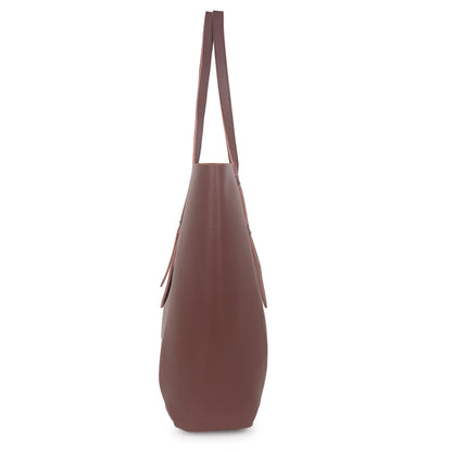 Aliza Vespera Tote Bag with Double Shoulder Handle - Coffee