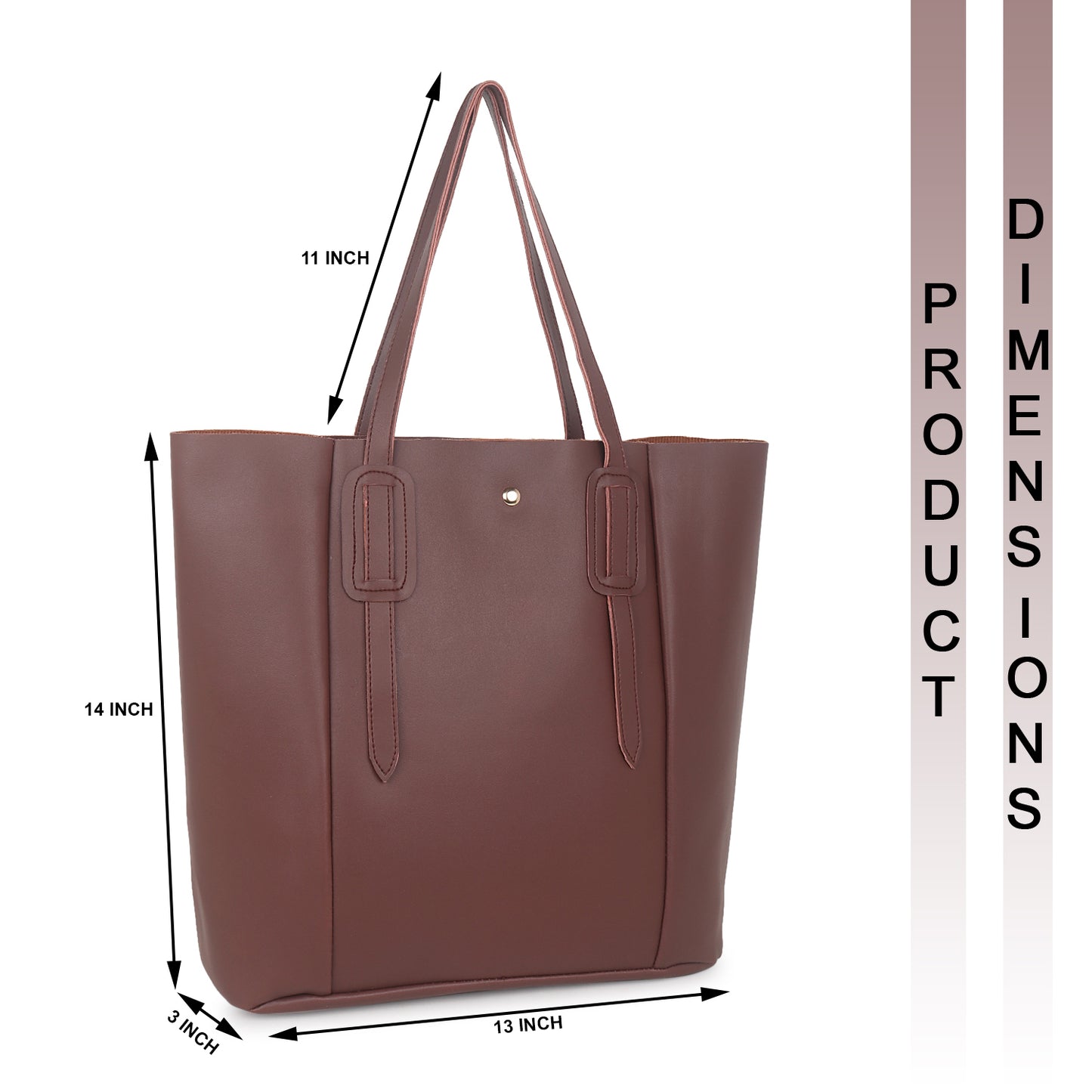 Aliza Vespera Tote Bag with Double Shoulder Handle - Coffee