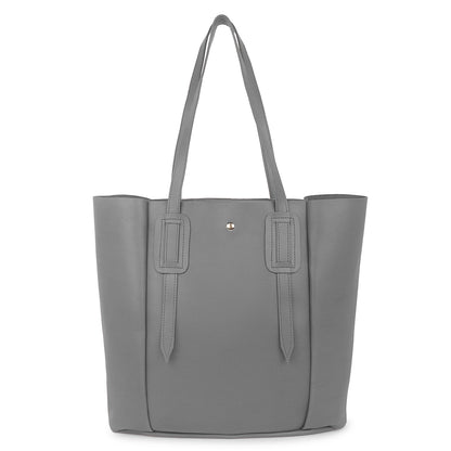 Aliza Vespera Tote Bag with Double Shoulder Handle - Grey