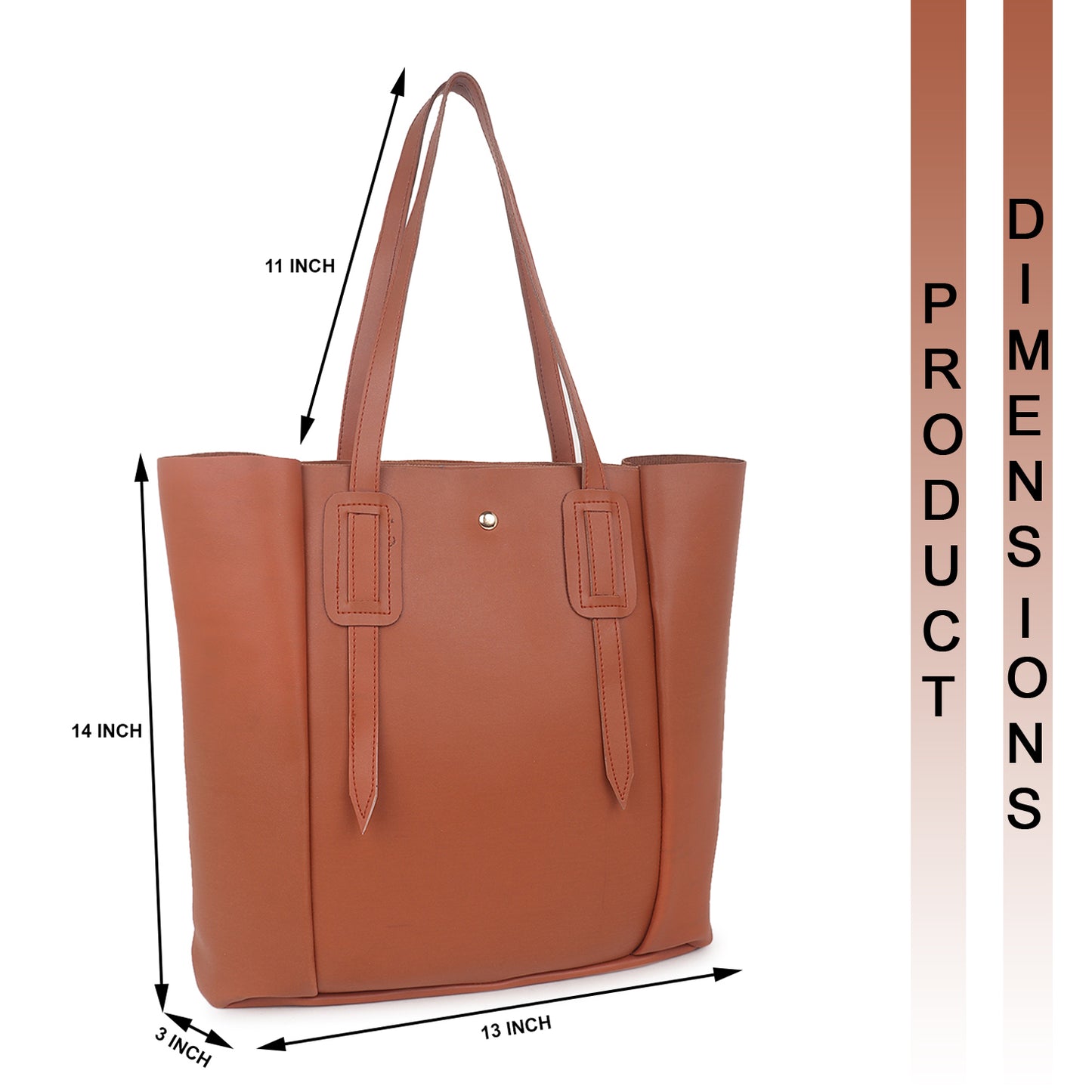 Aliza Vespera Tote Bag with Double Shoulder Handle - Tan