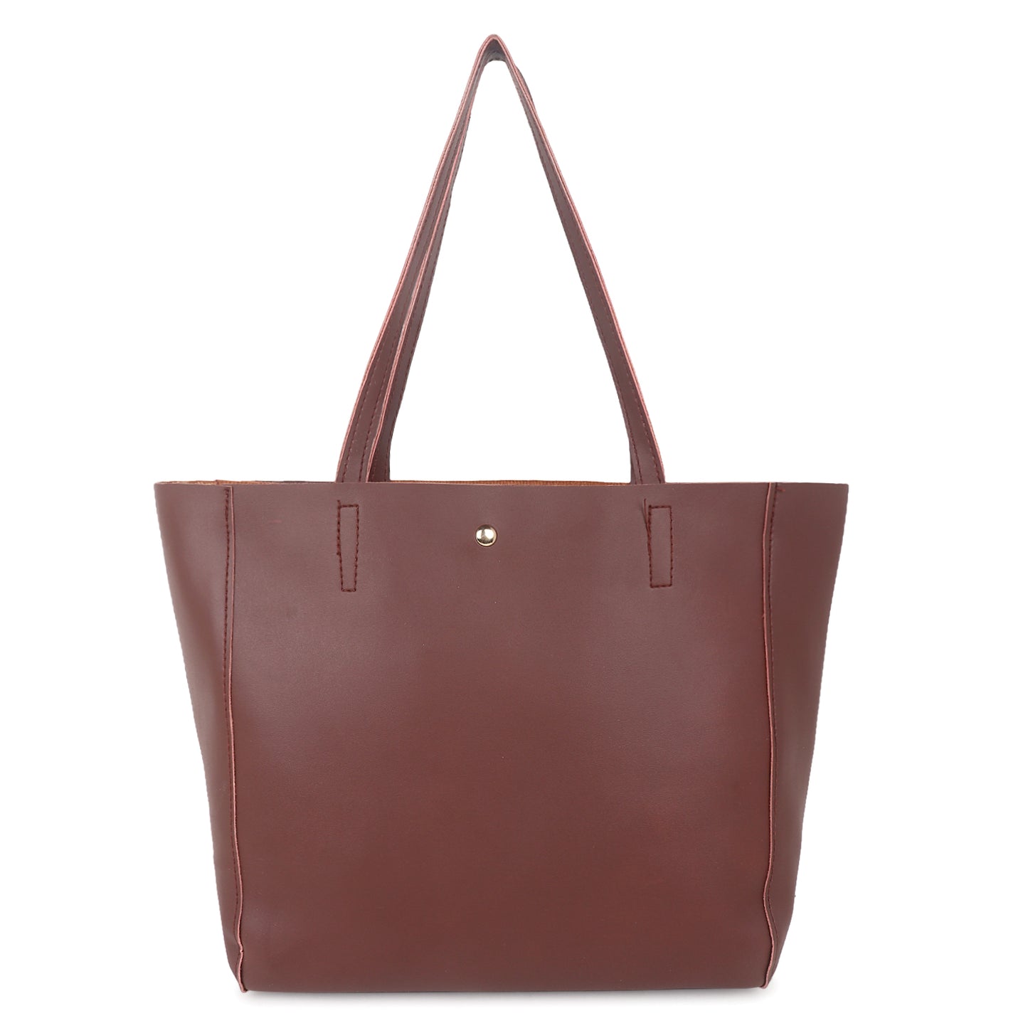 Astra Vegan Leather Large Tote Bag - Coffee