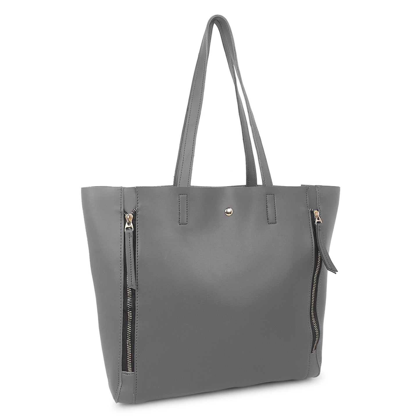 Astra Vegan Leather Large Tote Bag - Grey