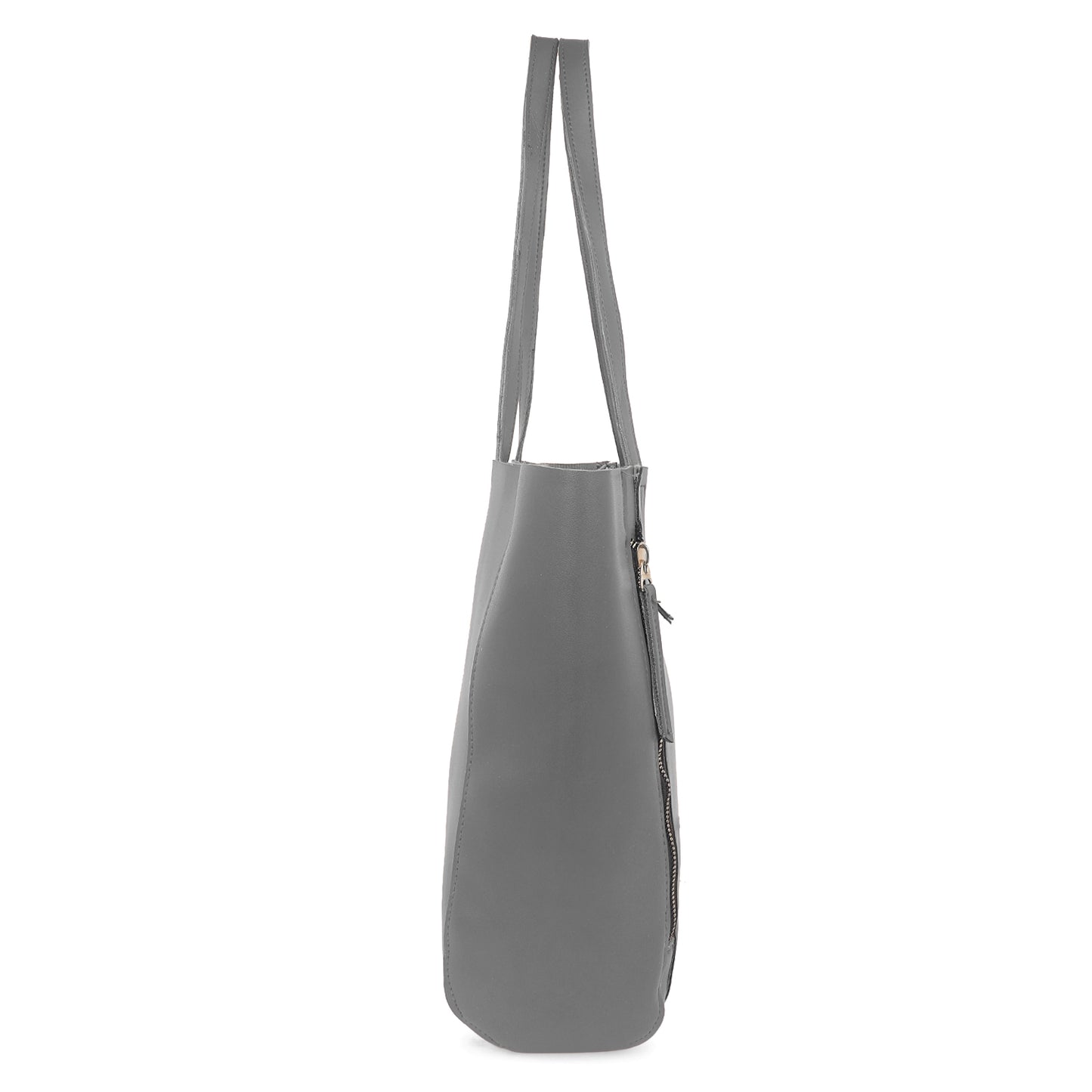 Astra Vegan Leather Large Tote Bag - Grey