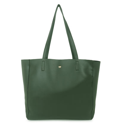 Astra Vegan Leather Large Tote Bag - Olive Green