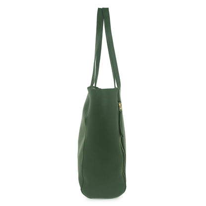 Astra Vegan Leather Large Tote Bag - Olive Green