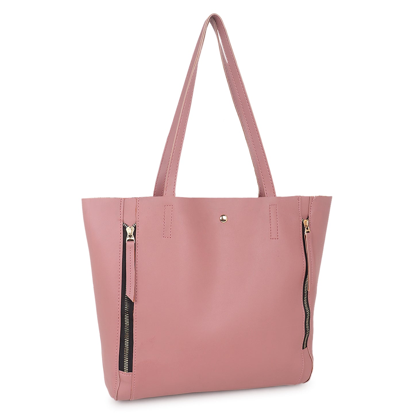 Astra Vegan Leather Large Tote Bag - Pink