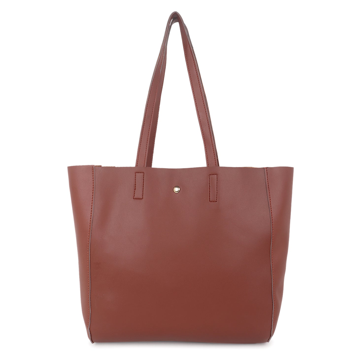 Astra Vegan Leather Large Tote Bag - Tan