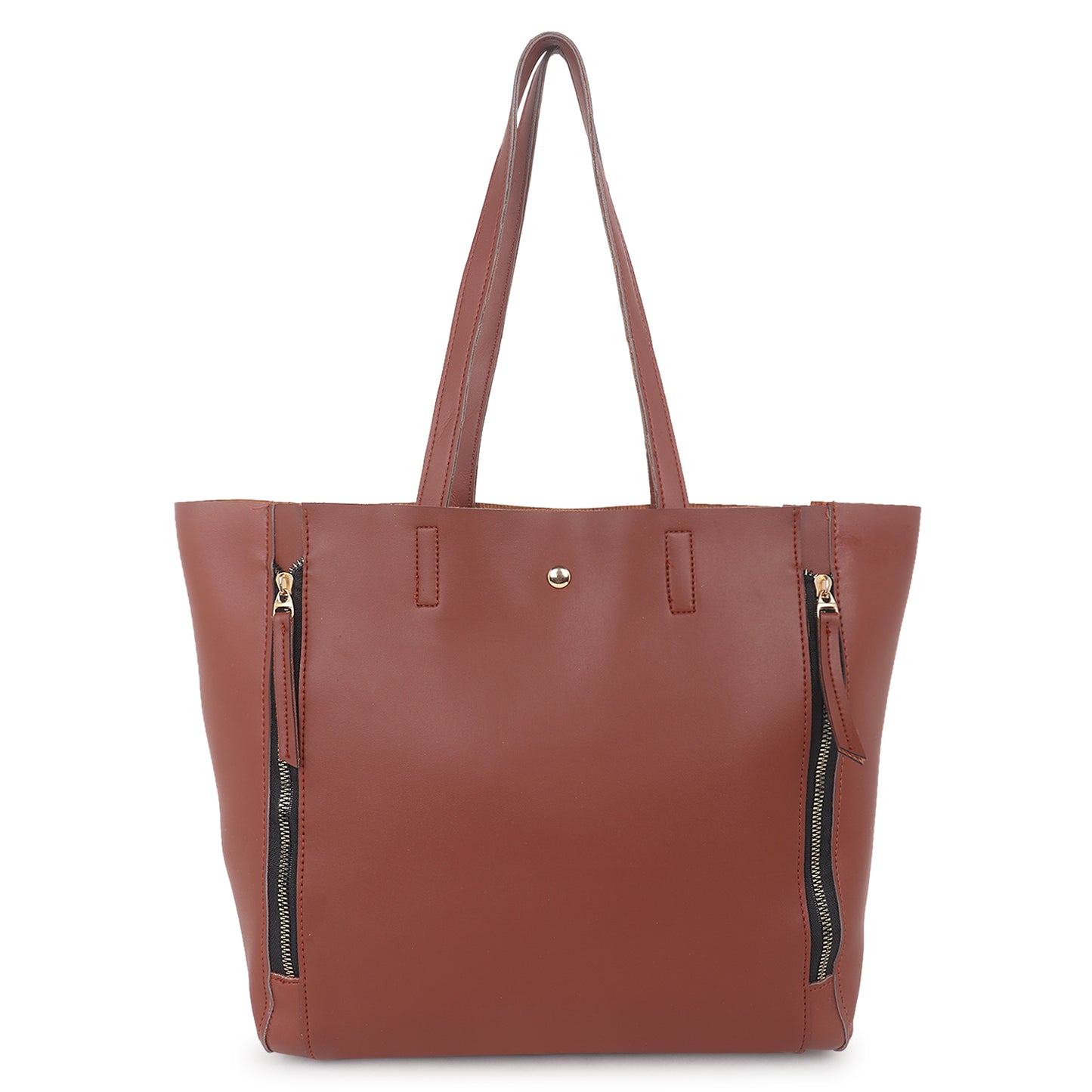 Astra Vegan Leather Large Tote Bag - Tan