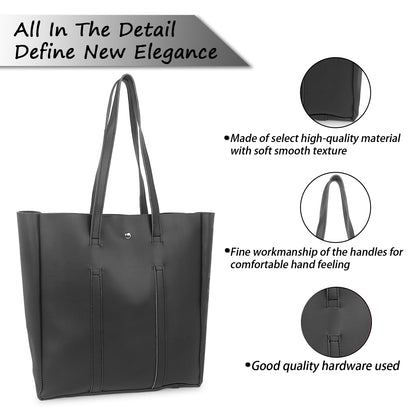 Aliza Stella Tote Bag with Double Shoulder Handle - Black