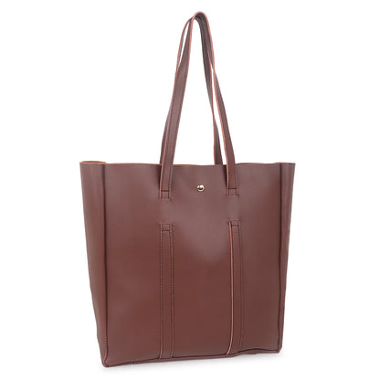 Aliza Stella Tote Bag with Double Shoulder Handle - Coffee